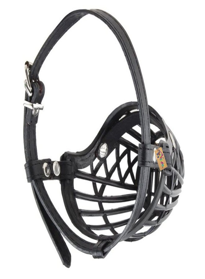 Western Era Adjustable Strap Muzzle Cum Basket Cage Cum Pet Safety Collar Cum Mouth Cover for Dog/Puppy. (Black) (Small) - Image 3